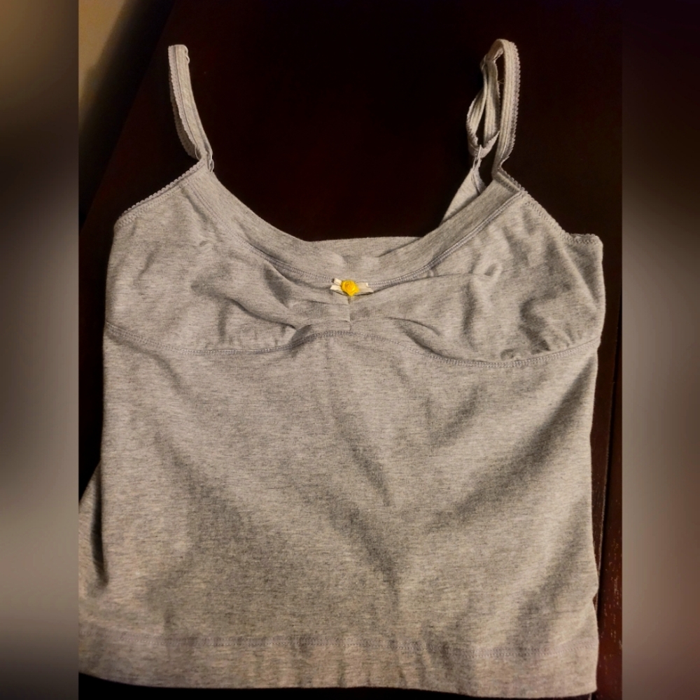 Gray Tank Top with Yellow Accent
